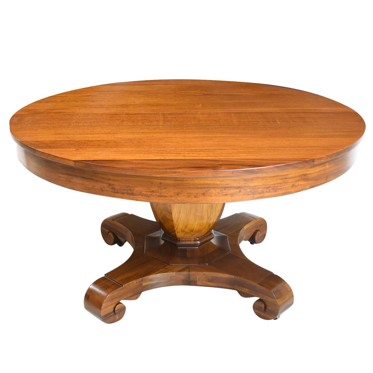 54" American Empire "Grecian Form" Round Center Pedestal Table, circa 1880