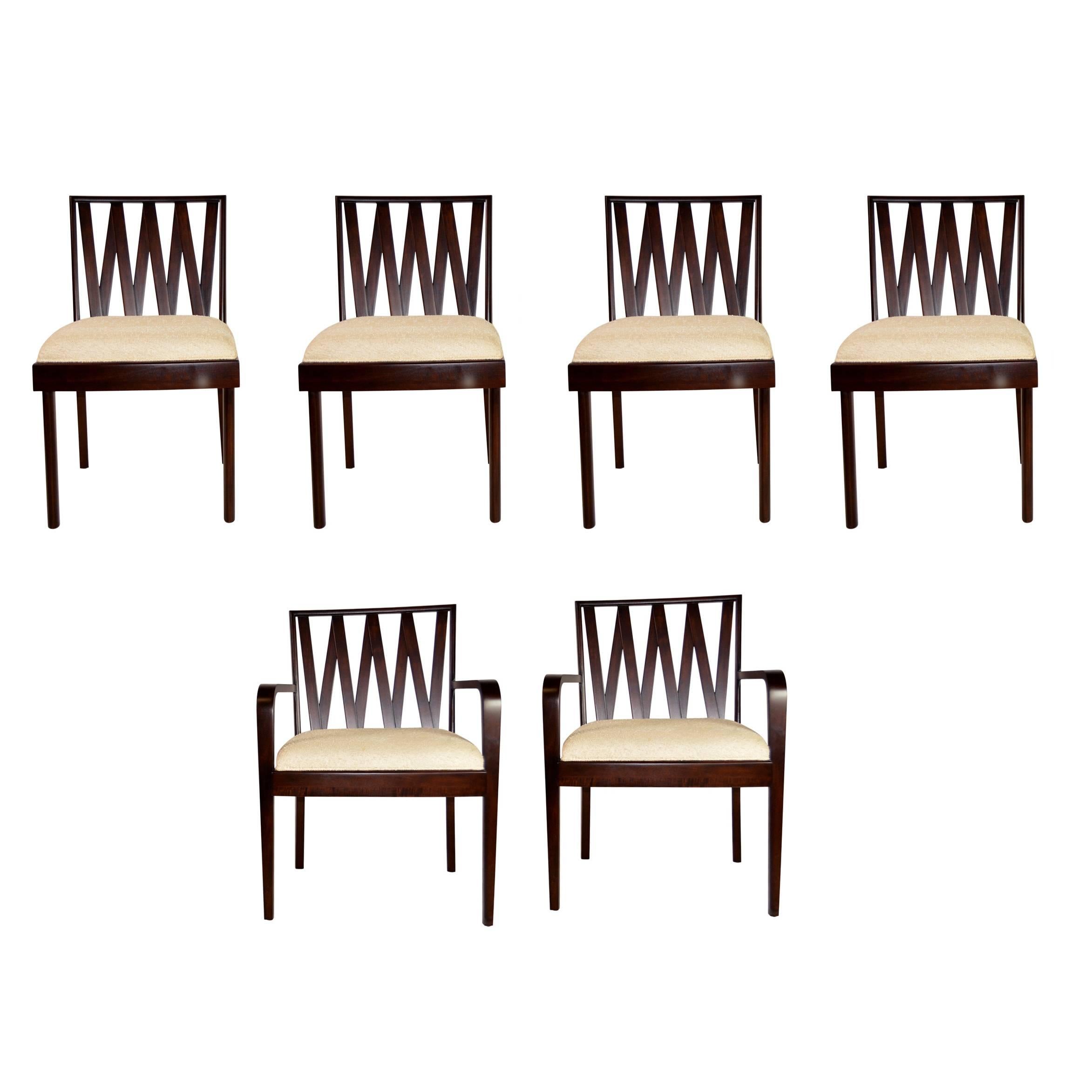 Set of Six Paul Frankl Dining Chairs