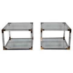Vintage Pair of Lucite End Tables
