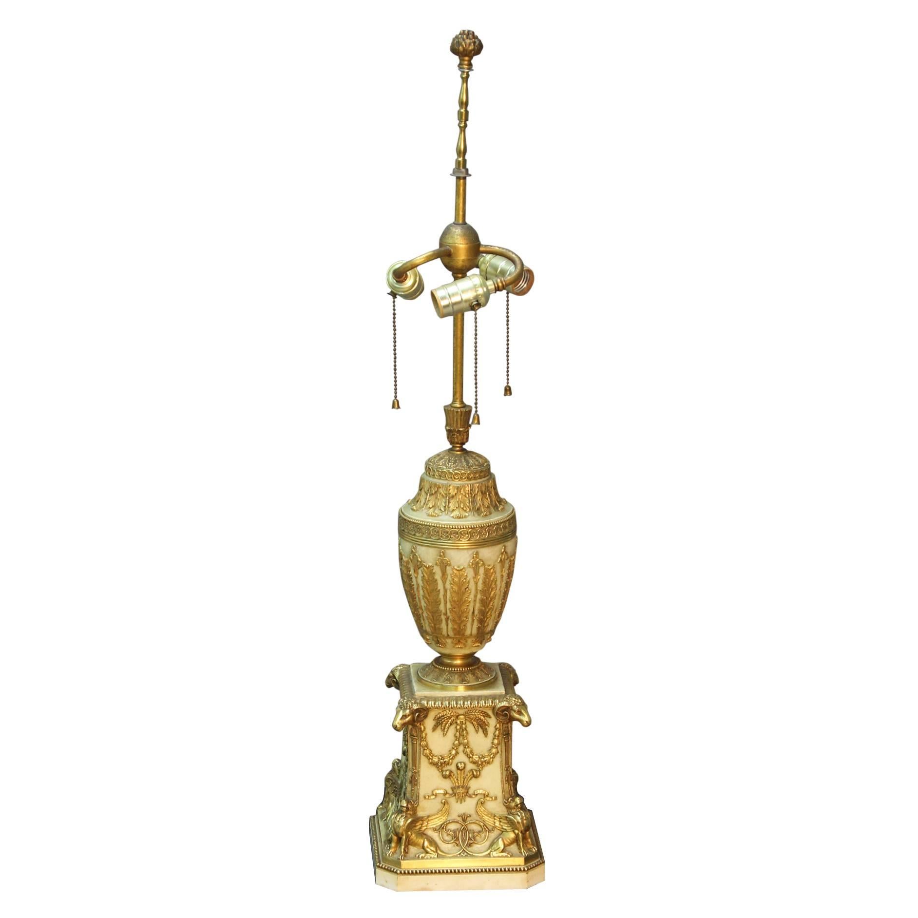 Antique E. F. Caldwell Gilt Bronze Lamp For Sale