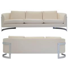 Pair of Milo Baughman Rounded Back Sofas for Thayer Coggin