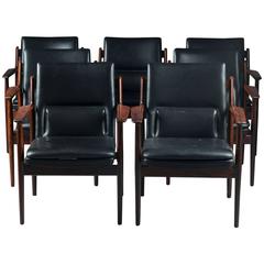 Set of 7 rosewood armchairs by Arne Vodder for Sibast circa 1960s