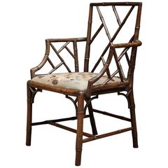 Antique Faux Bambo Armchair