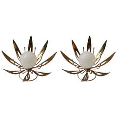 Pair of flower shaped lamps 60
s Italian