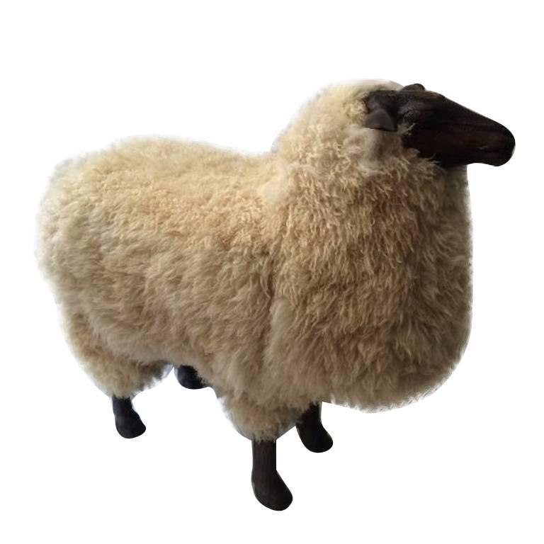 Stool shaped as a sheep