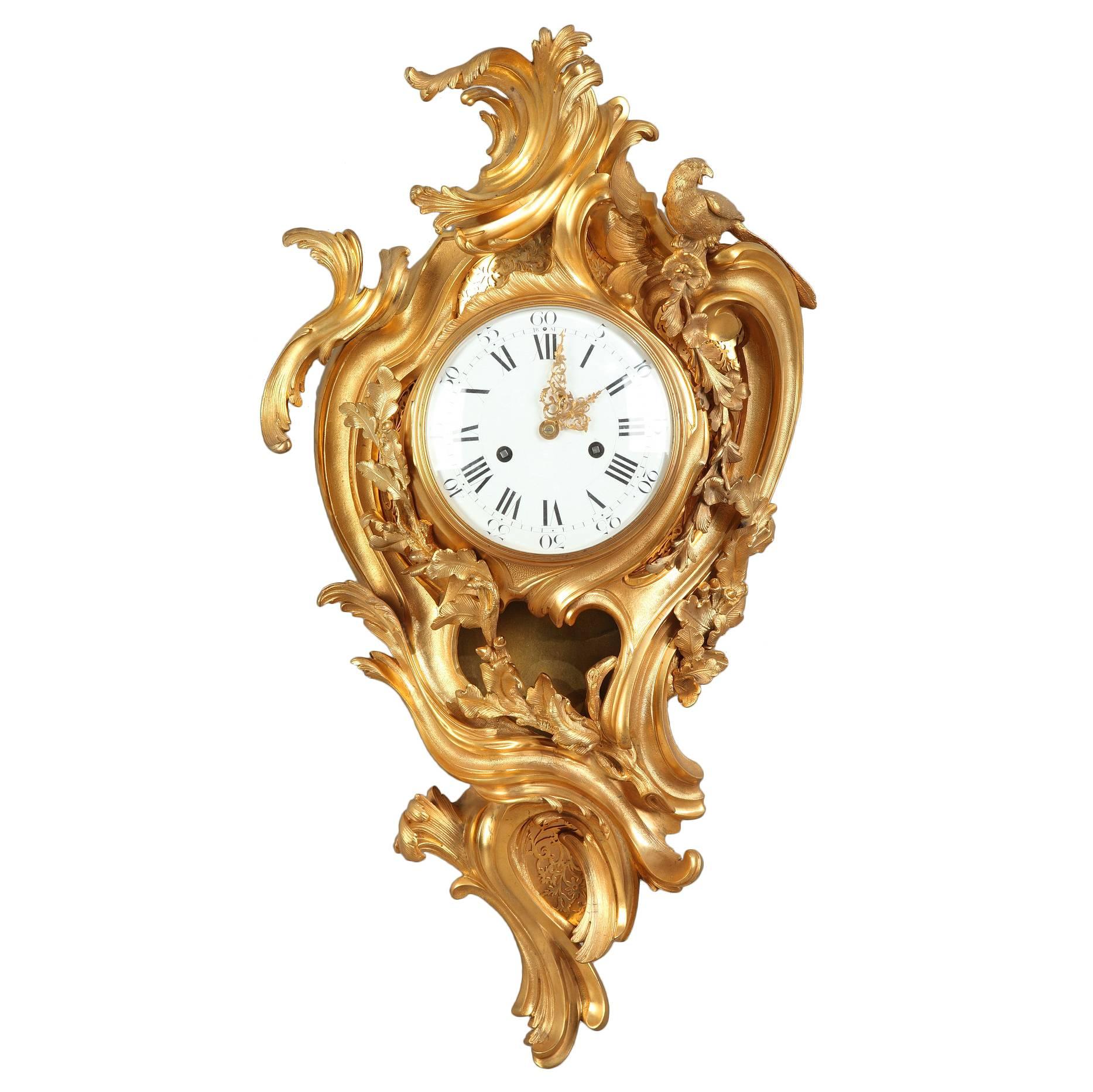 Wall Clock in Louis XV Style Farret and Honoré Pons