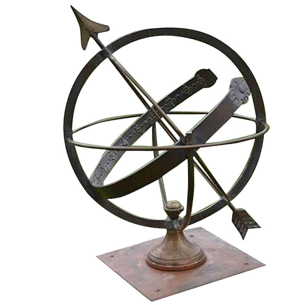 Bronze Armillary Sphere on Art Nouveau Base at 1stdibs