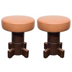 Vintage Mahogany Stools 8