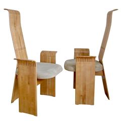 Berthold Schwaiger, 1985, Brilliantly Crafted Chairs Signed and Dated 1