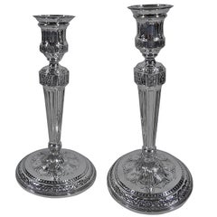Tiffany Neoclassical Sterling Silver Candlesticks