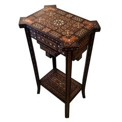 Magnificent Anglo Indian Mahogany & Satinwood Inlay Side Drinks Table