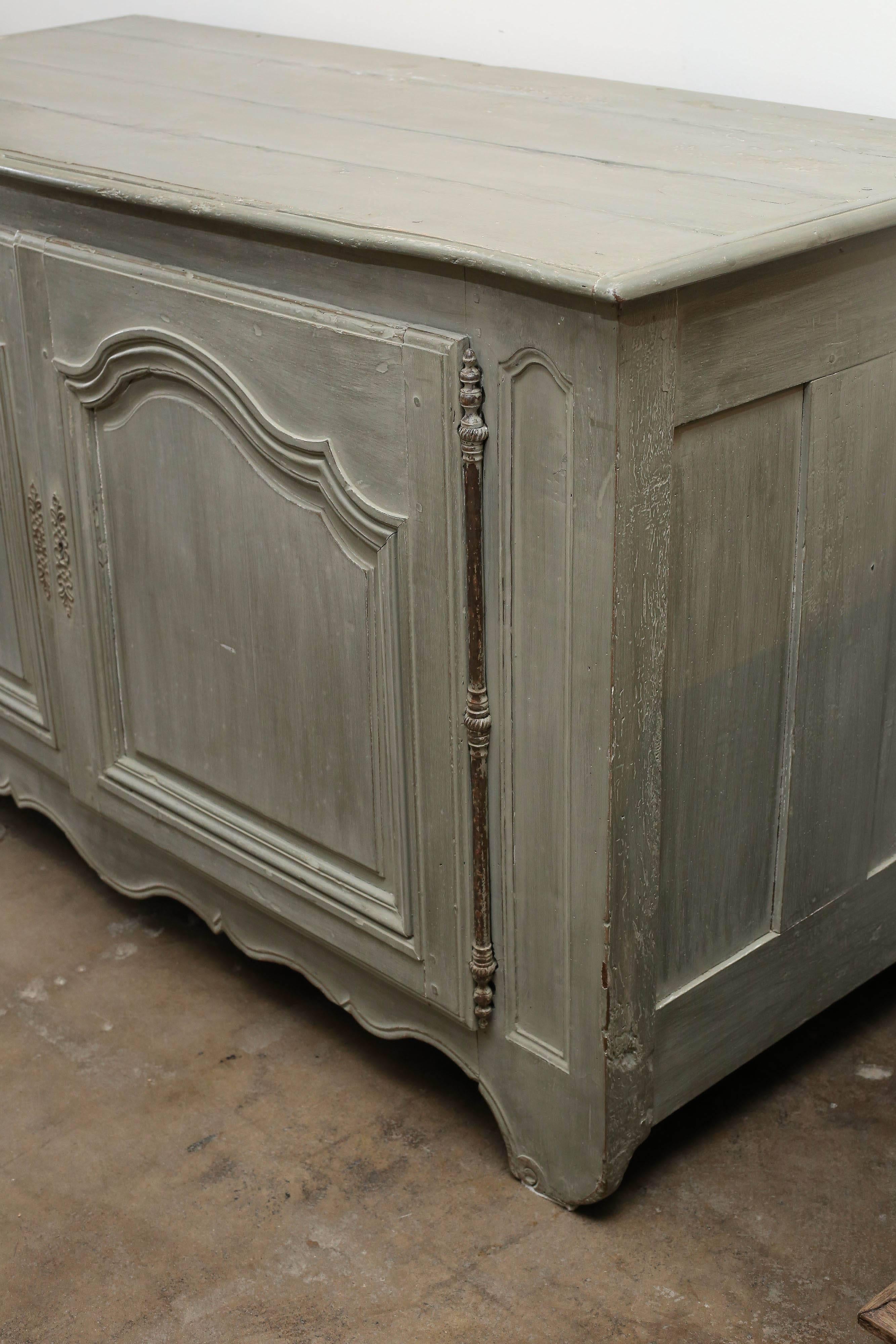 Antique 18th Century Louis XV Painted Buffet For Sale 1