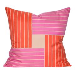 Vintage Jacqmar Pink Pop Art Silk Scarf and Irish Linen Cushion Pillow