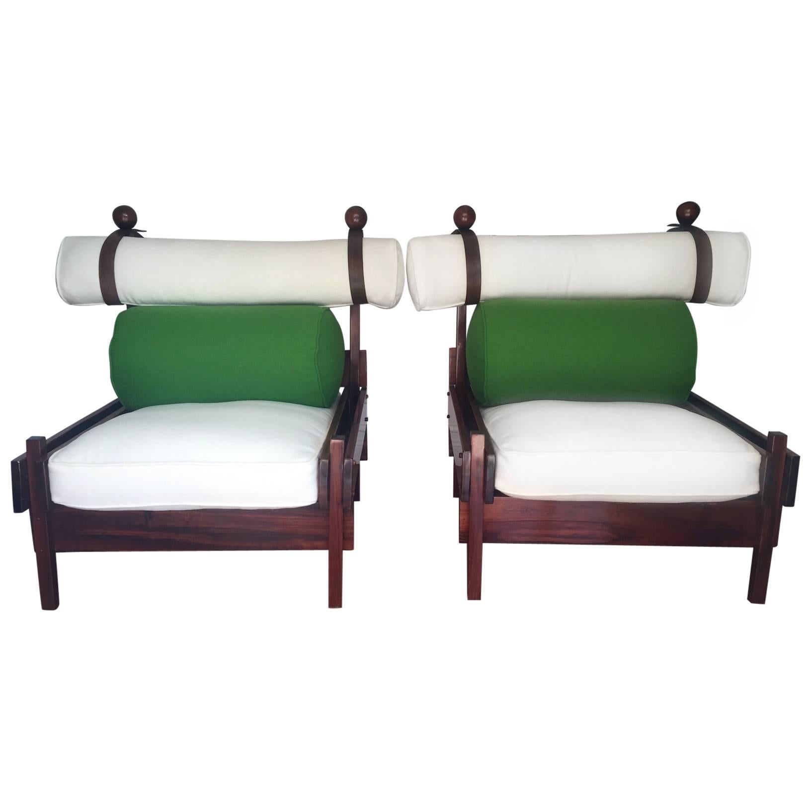 Pair of Tonico Rosewood Chairs by Sergio Rodrigues For Sale