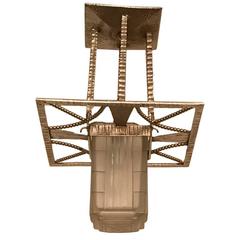 Signed Sabino French Art Deco Chandelier 4