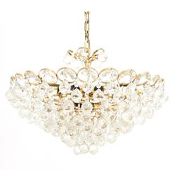 Impressive Large Brass Gilt and Faceted Crystal Chandelier Designed by Palwa 10