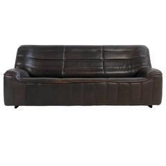 Beautiful Vintage 1970s De Sede DS 84 Buffalo Leather Sofa in Dark Brown