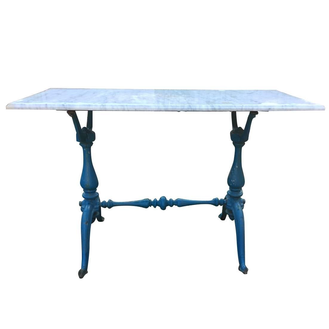 French Marble Top Bistro Table, circa 1910