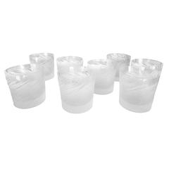 Set of Eight Salviati Modern Etched Highball Glasses Made in France