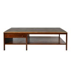 Paul McCobb Leather Top Coffee Table, Calvin Group