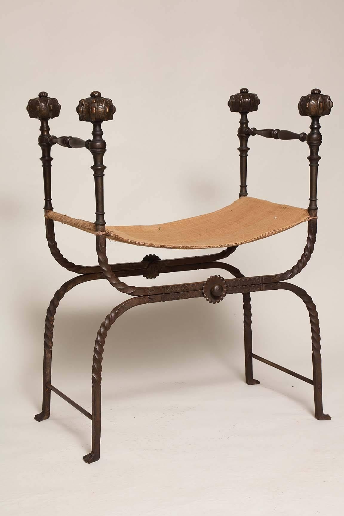 18th Century and Earlier Set of Four Italian Iron Baroque Benches