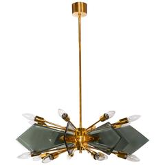Mid-Century Starburst Chandelier Attributed to Fontana Arte 8