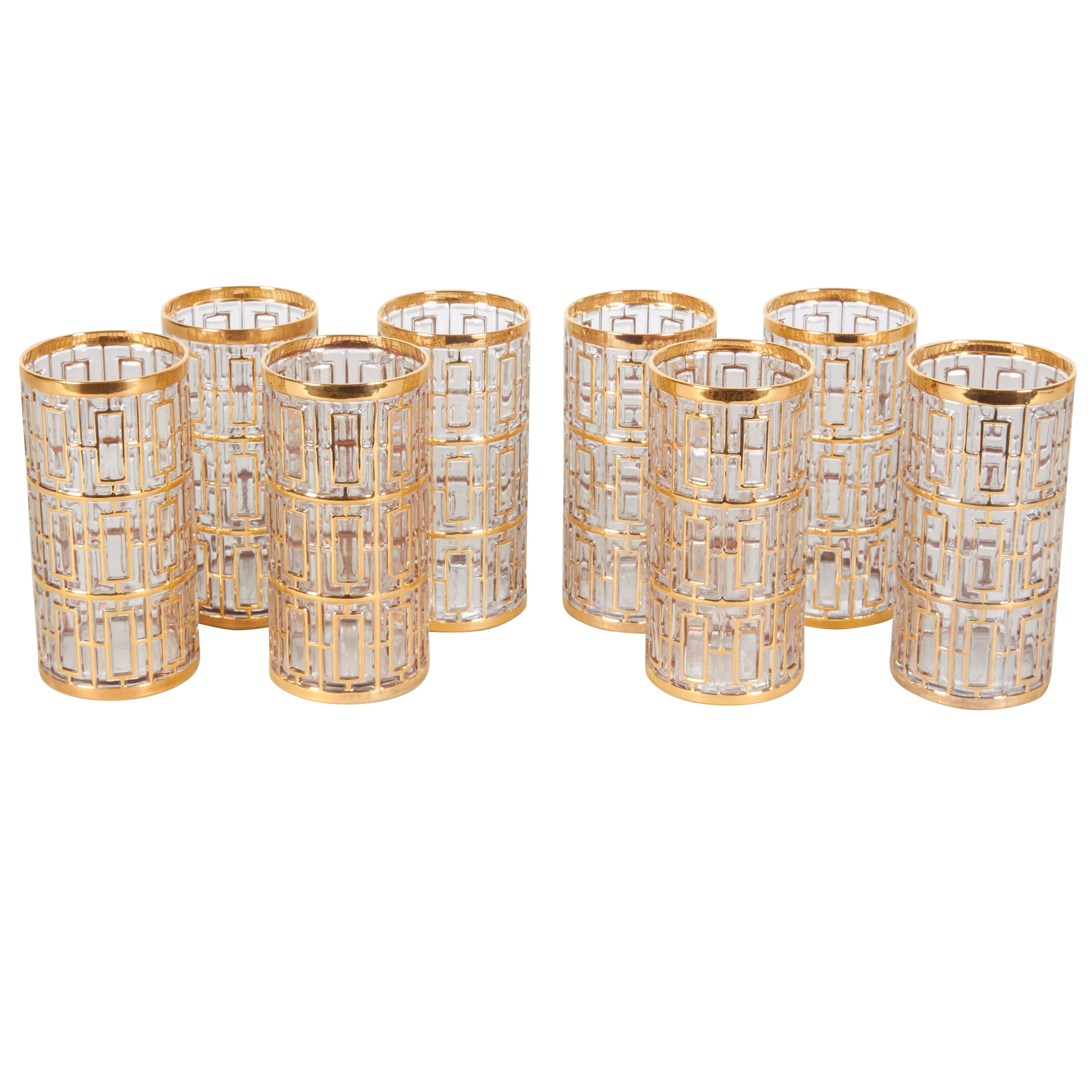 Set of Eight Imperial Glass 'Shoji' Highball Glasses