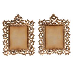 Pair of Victorian Gilt Metal Picture Frames
