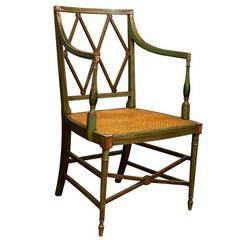 English Regency Era Painted Wood Armchair 12