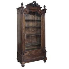 19th Century French Neoclassical Rosewood Hand-Crafted Display Armoire