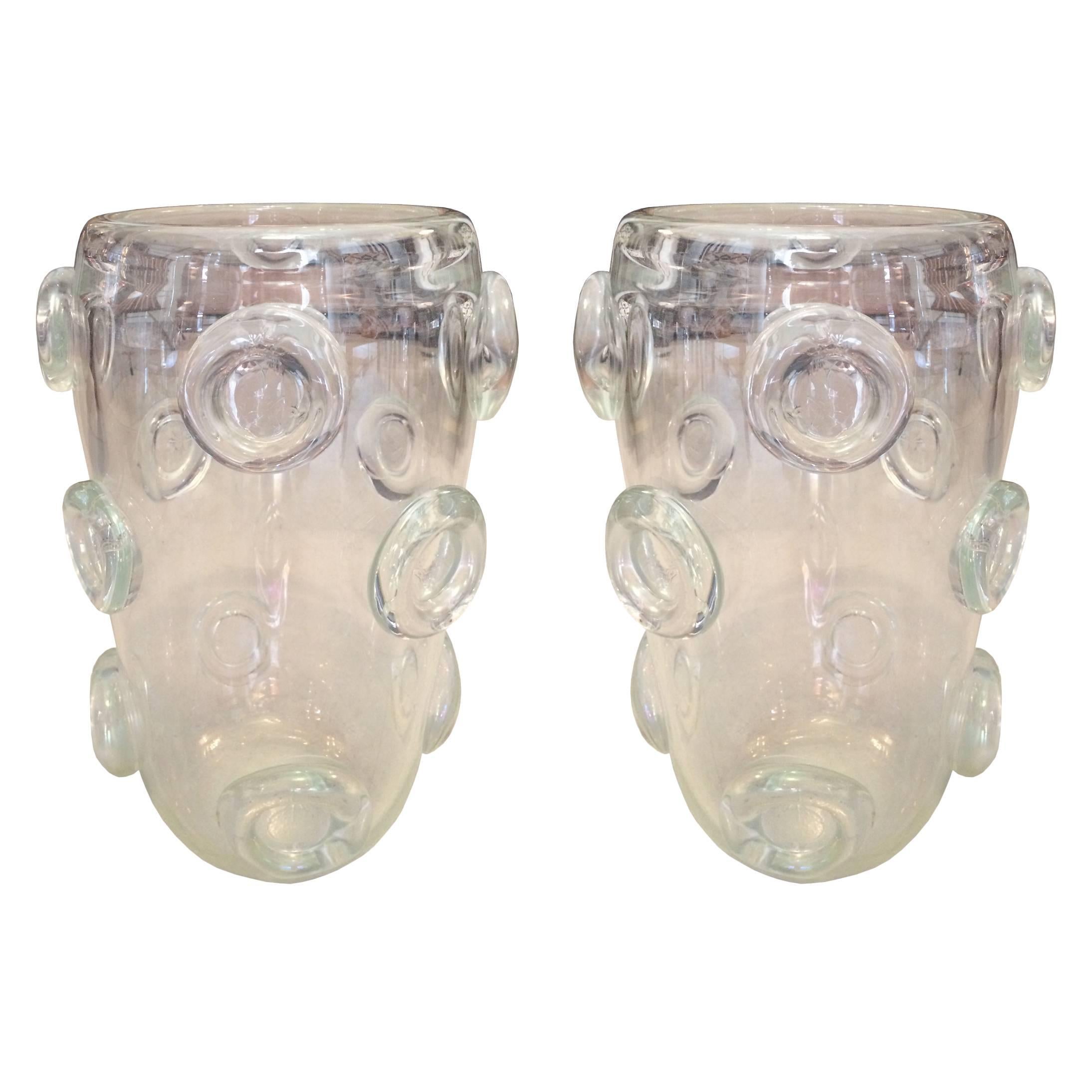 Pair of Murano Vases by V. Constantini For Sale