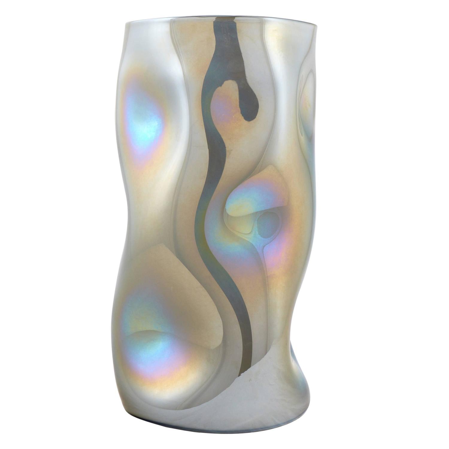 Sculptural Murano Iridescent Mirrored Glass Vases For Sale at 1stdibs