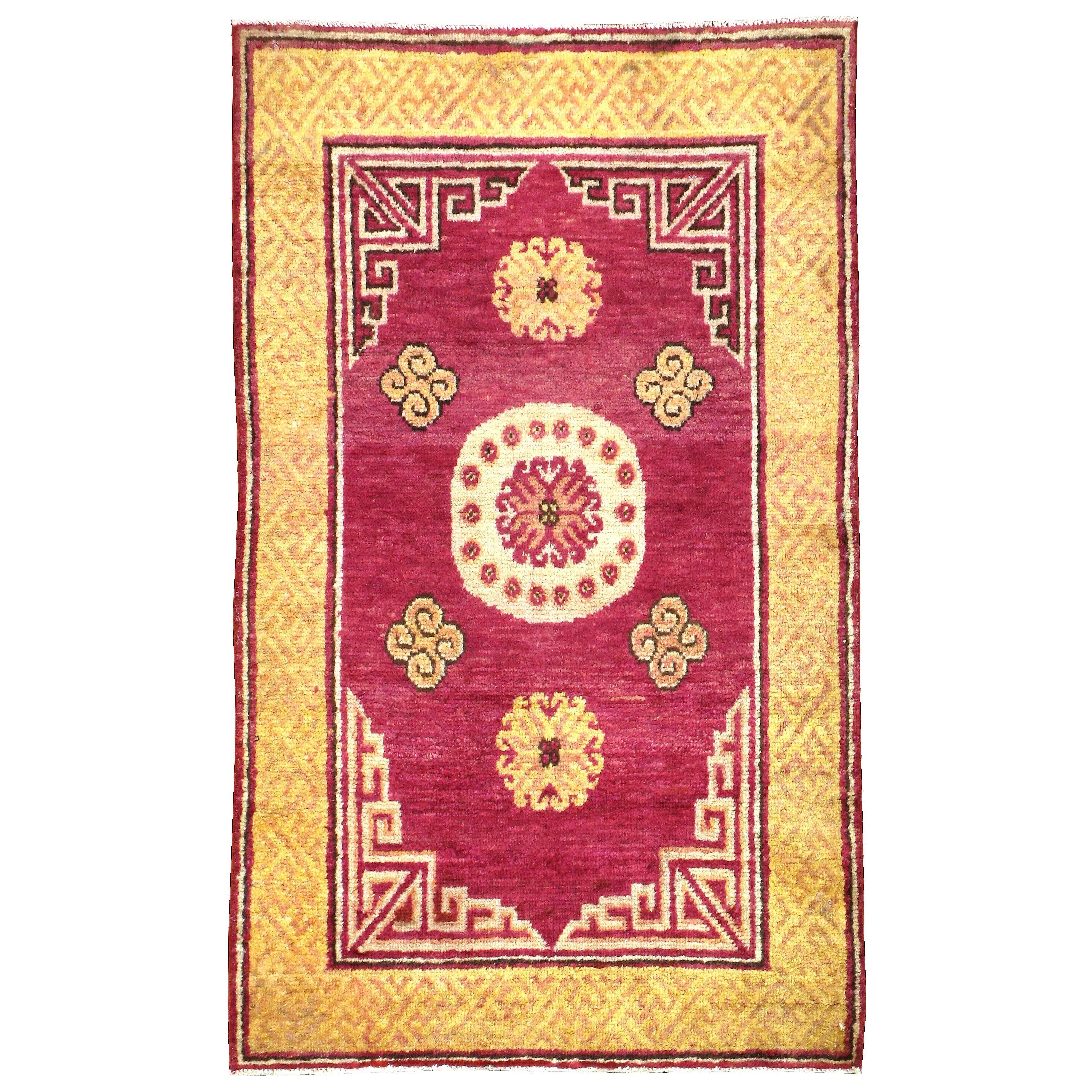 Antique East Turkestan Khotan Rug For Sale