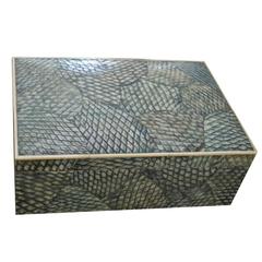 Karl Springer Faux Shagreen Box