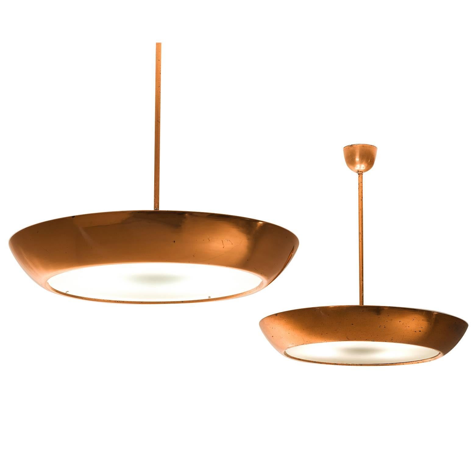 Josef Hurka Set of 2 Solid Copper Pendants for Napako