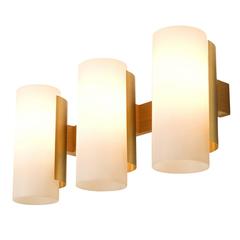 Set of Eight Very Large Swedish Wall Lights in Brass 12