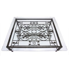 Coffee Table, Antique French Iron Gate, large scale
