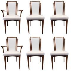 Set of Six Walnut Italian Dining Chairs 2