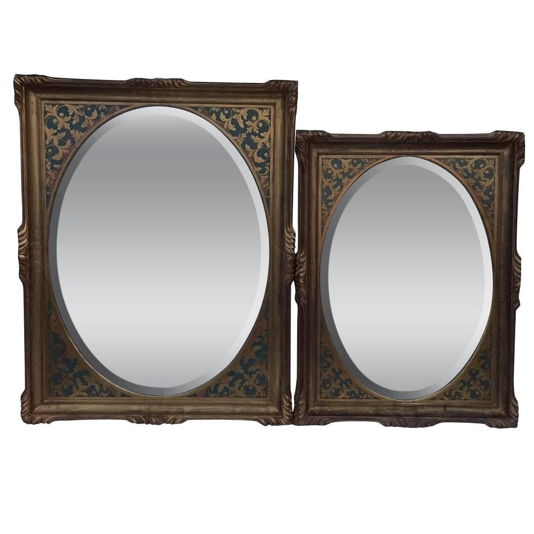 Unmatched Pair of Signed Monumental Mirror For Sale
