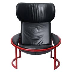 1970s Italian Modernist Leather Lounge Chair 4
