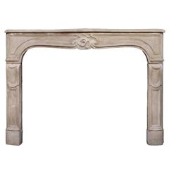 Large and Impressive 18th Century French Louis XV Limestone Fireplace