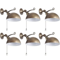 Rounded Brass Adjustable Sconce, Made in Italy