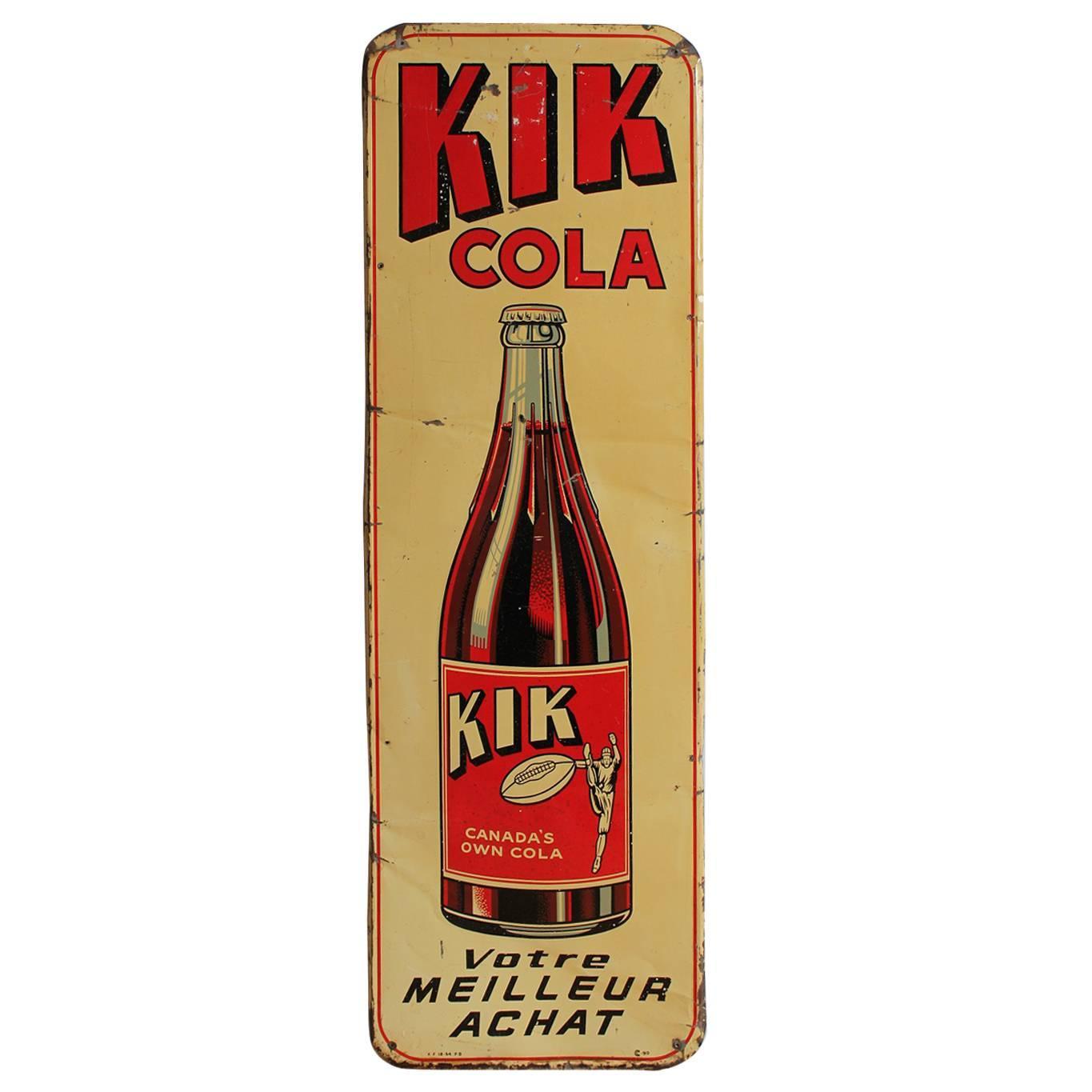 1950s Kik Cola Advertising Sign at 1stdibs