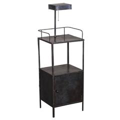 Used Industrial French Metal Cabinet with Light circa 1940 
