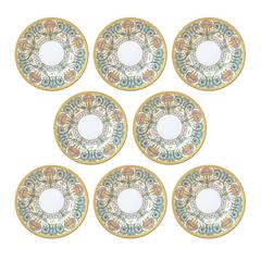 Antique Set of Eight Royal Worcester Hand-Painted Plates