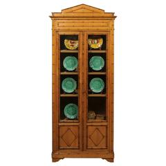 Late 19th Century Faux Bamboo Bookcase in Lemonwood