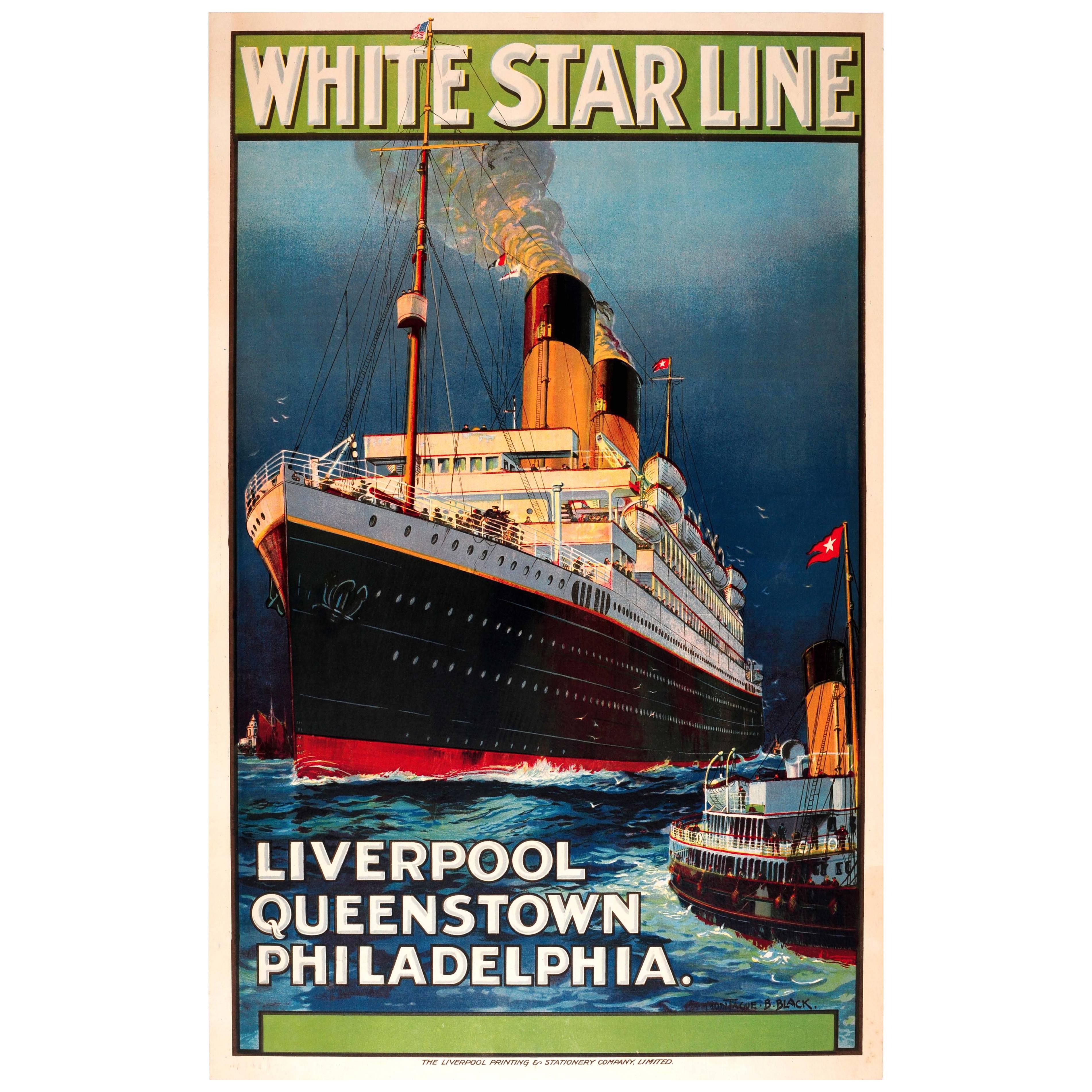 "White Star Line Liverpool Queenstown Philadelphia" Poster