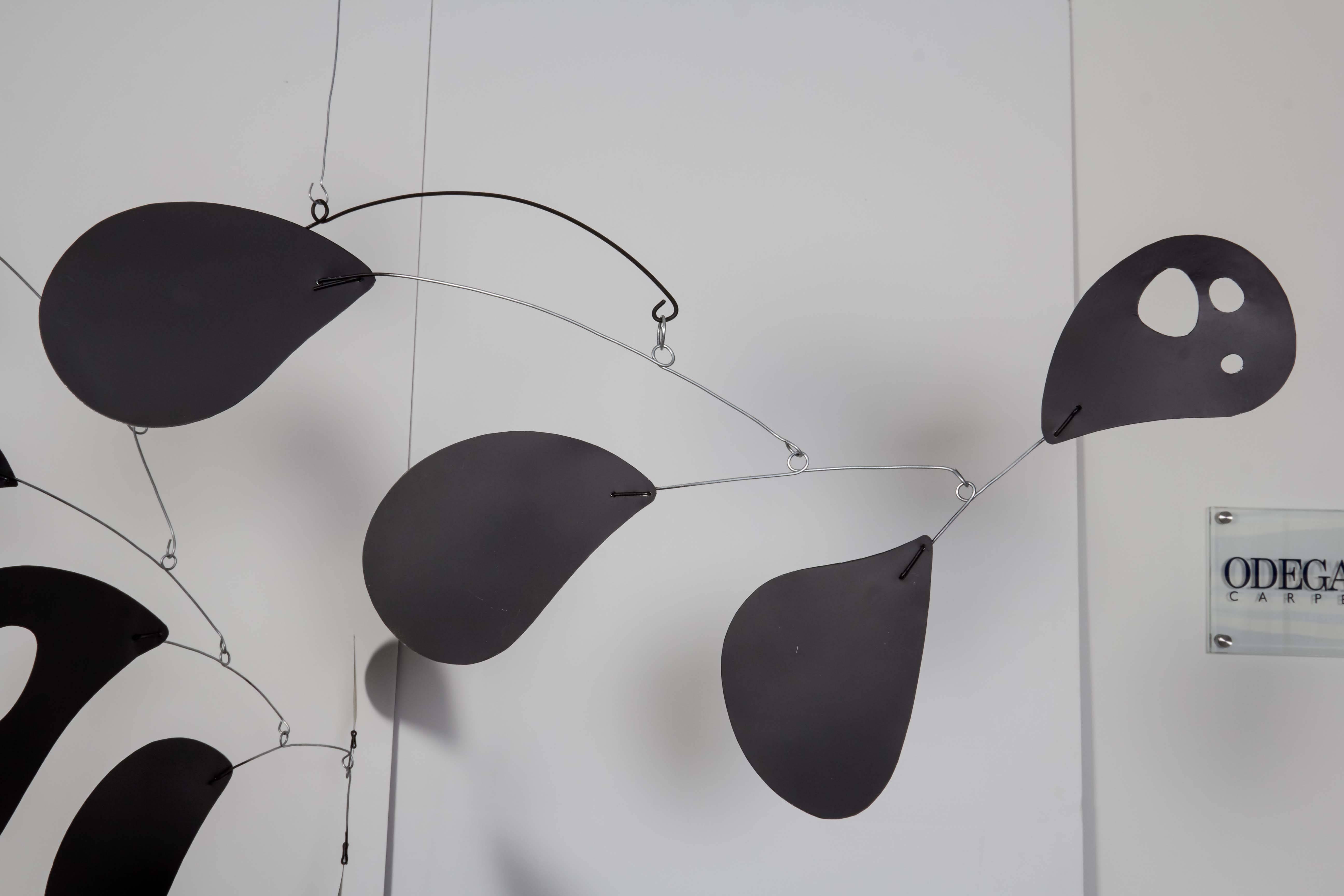 Mid-Century Modern Jim Hunter Black and Red Hanging Mobile, 2015