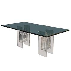 Radiator Table with Lucite Accordion Table Bases