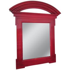 Large Donghia Red Lacquered Mirror